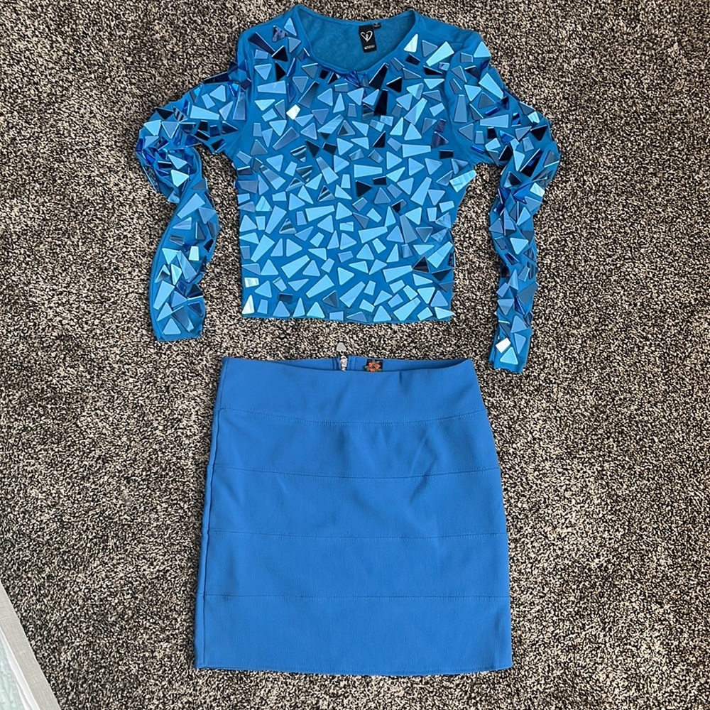 Eras Tour Blue Mirrorball Long Sleeve & Skirt